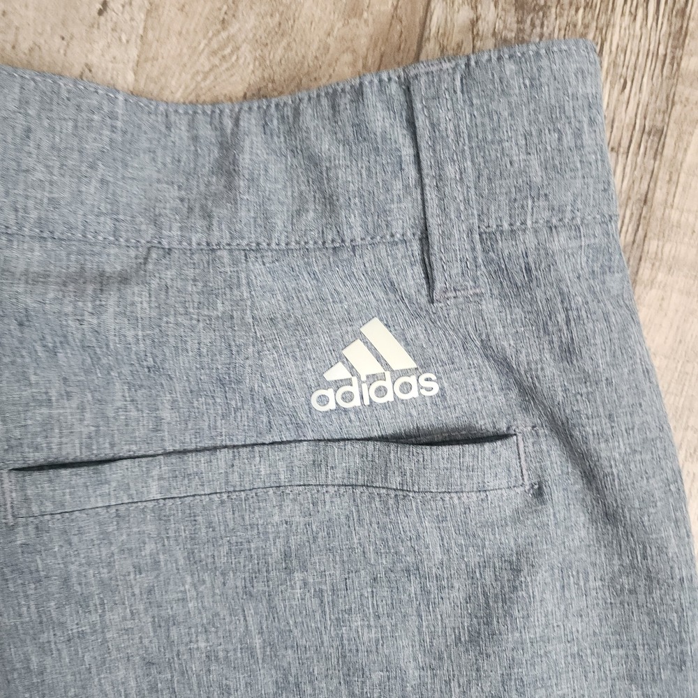 Adidas Golf Shorts Mens 36 Gray Heathered Performance Stretch Chino Flat Front - Picture 8 of 8
